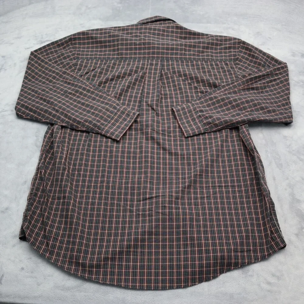 Dockers Shirt Men Large Red Blue Plaid Wrinkle Free Long Sleeve Button Up Casual - Picture 14 of 16